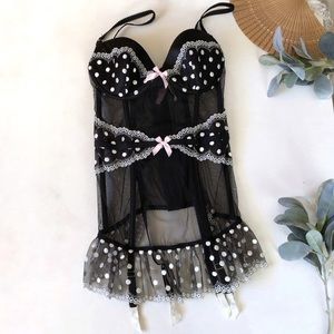 Victoria's Secret Valentine’s Collection Embroidered Polka Dot Corset
